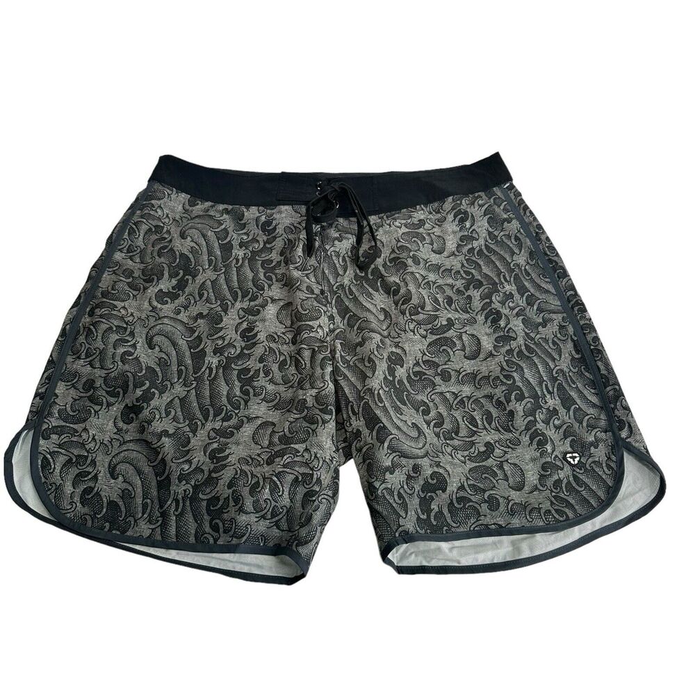 tactics mens gray black board shorts Size 36